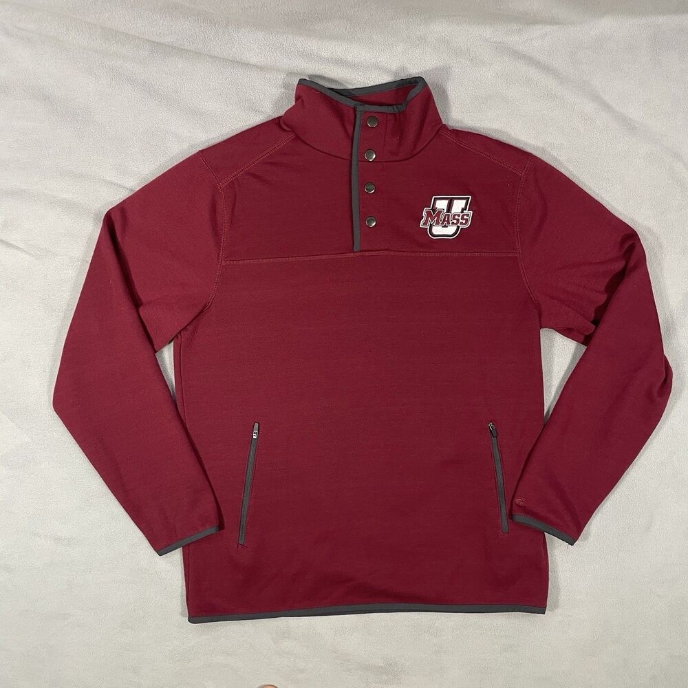 Umass Amherst 1/4 Snap Pullover Sweatshirt Size Men’s Medium Minutemen